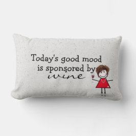 Almofada Lombar Garota com vinho e tênis