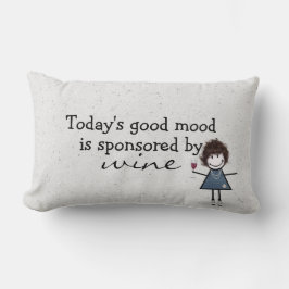 Almofada Lombar Garota com vinho e tênis