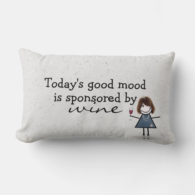 Almofada Lombar Garota Palito Com Vinho e Tênis  (Frente)