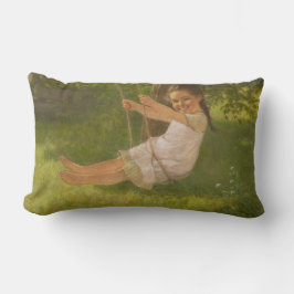 Almofada Lombar Garota sorridente em um Swing (Infância Vintage)