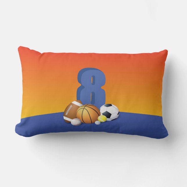 Almofada Lombar Garoto 8º Aniversário de Esportes (Frente)