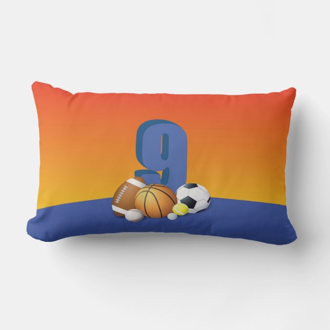 Almofada Lombar Garoto 9º Aniversário de Esportes (Frente)