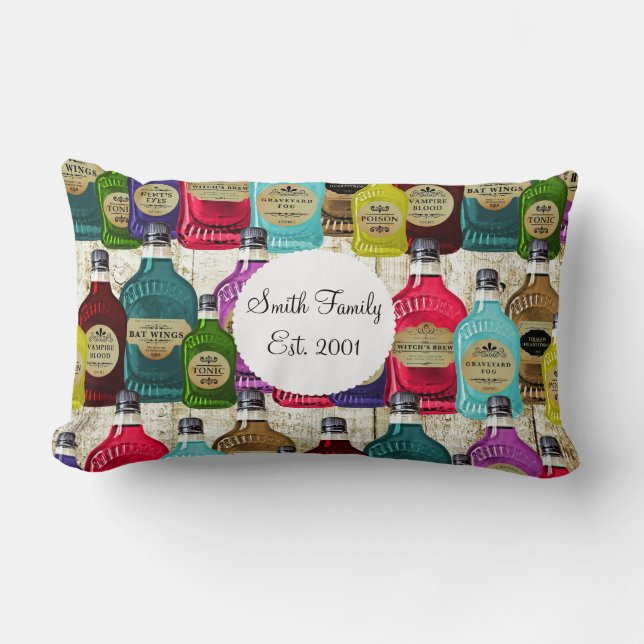 Almofada Lombar Garrafa do tónico do Apothecary dos doutores de (Frente)