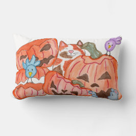Almofada Lombar Gatinho de Halloween e Bombas Esmagadas