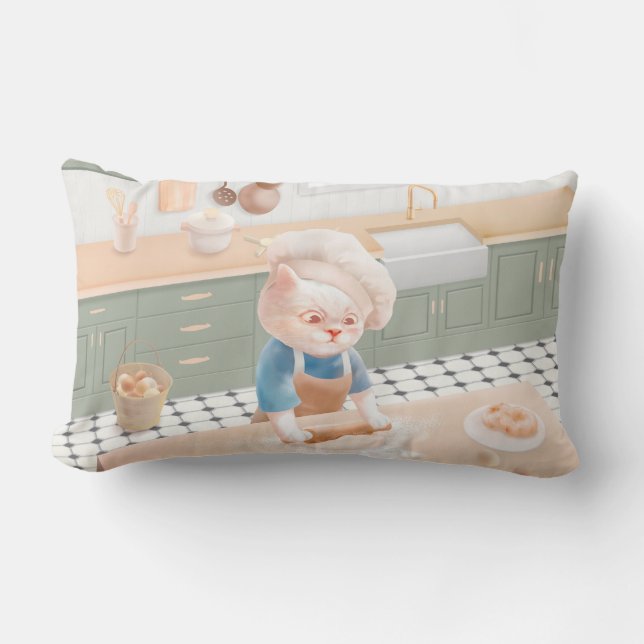 Almofada Lombar Gato Baker Baby - Cozy Morning Kneading (Frente)