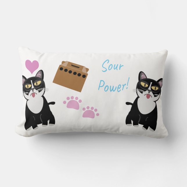 Almofada Lombar Gato de Poder Mal-Humorado Arte de Diversão de Des (Frente)