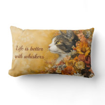 Gato Floral & Citação Personalizada