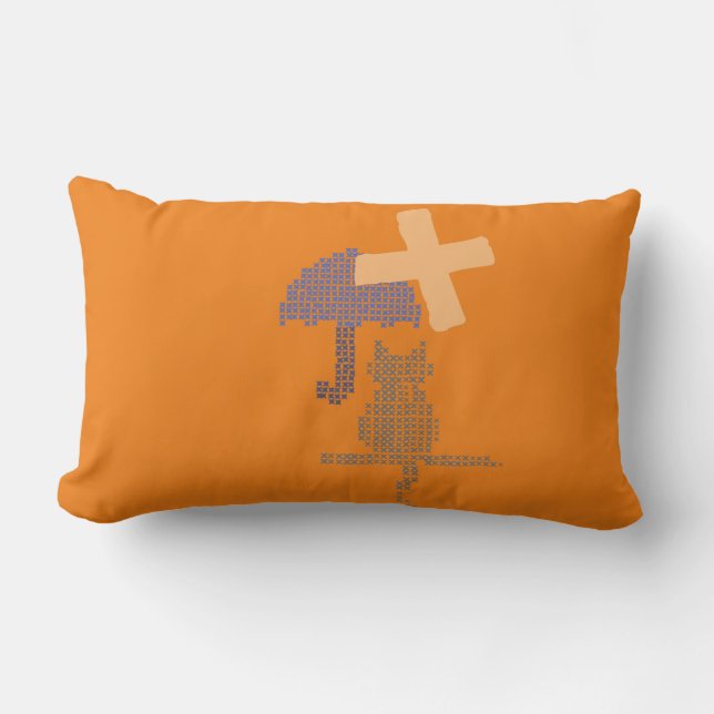 Almofada Lombar Gato Gato Gato Gato-de-Guarda-chuvas Filhos Monogr (Frente)