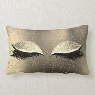 Almofada Lombar Gato Glam do ouro da composição do preto mais