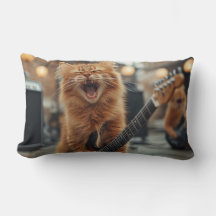 Gato Guitarrista de Rock N Roll Ruivo Rockstar