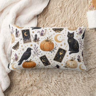 Almofada Lombar Gato Preto Místico Halloween Tarot Celestial 