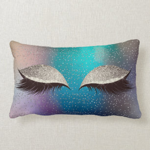Almofada Lombar Gato tropical da composição Glam Foxy de prata d