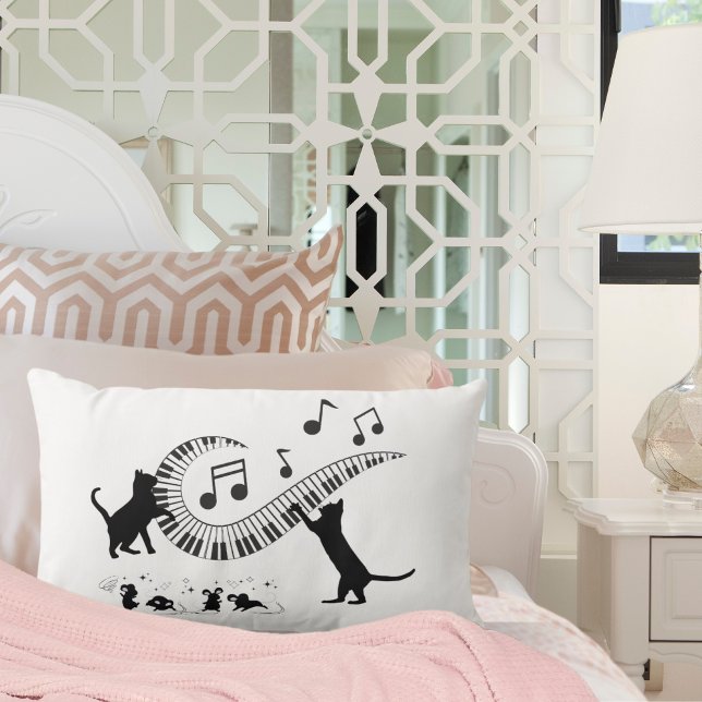 Almofada Lombar Gatos de Jazz | Piano (Criador carregado)