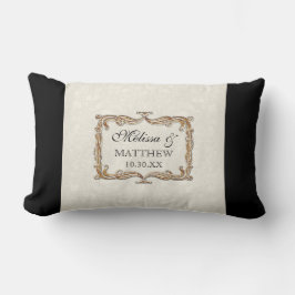 Almofada Lombar Gatsby Art Deco Nouveau Lace Faux Dourada Tulip