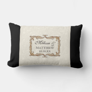 Almofada Lombar Gatsby Art Deco Nouveau Lace Faux Dourada Tulip