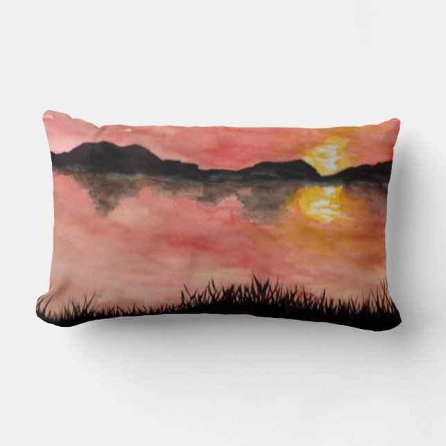 Almofada Lombar Gemalter Sonnenuntergang Aquarell/Tusche -  Badhan (Frente)