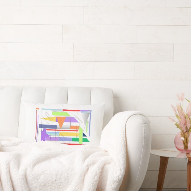 Almofada Lombar "Geométrico Art Impressão Premium 24'' x 36'' Wall (Sofá)