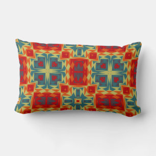 Almofada Lombar Geométrico azul, vermelho, laranja e amarelo