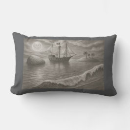 Almofada Lombar Ghost Ship Pirate – Nautical Moonlit Ocean