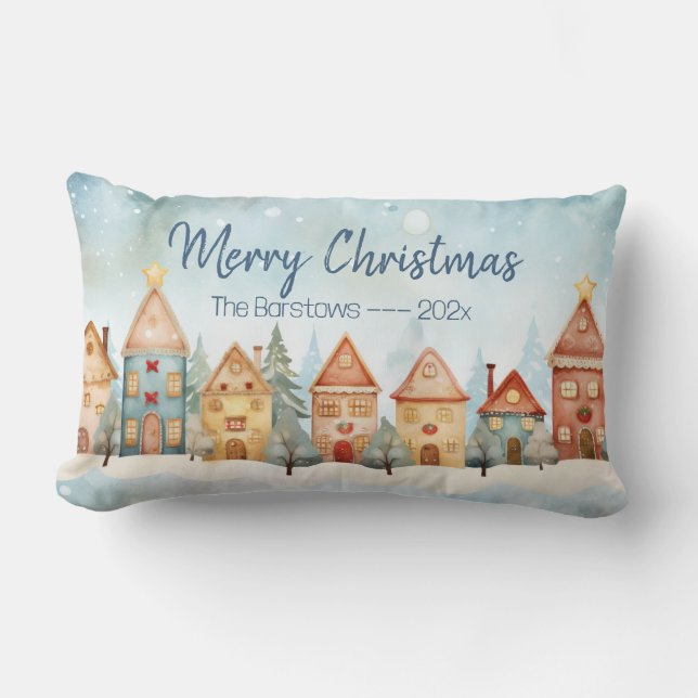 Almofada Lombar Gingerbird Row Houve Natal (Frente)