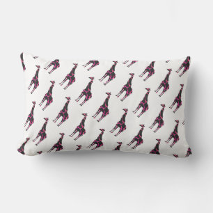 Almofada Lombar Giraffe Hot Pink e Black Silhout