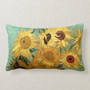 Almofada Lombar Girassóis em Vase Van Gogh Fine Art