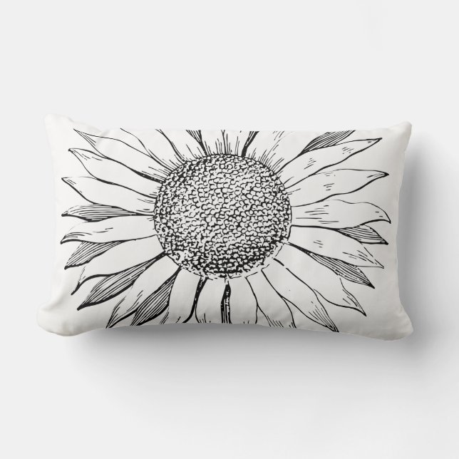 Almofada Lombar Girassol Ilustrado (Frente)