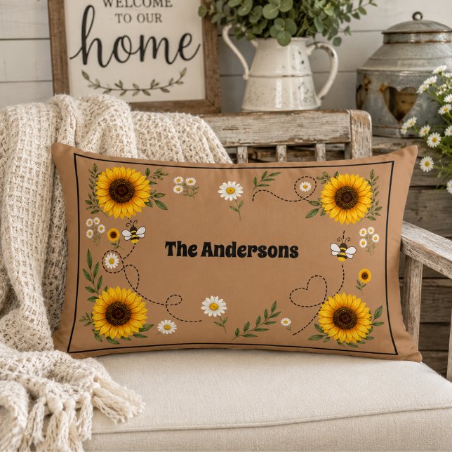 Almofada Lombar Girassol Personalizado   (Criador carregado)