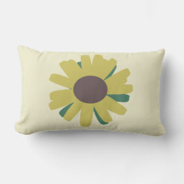 Almofada Lombar Girassol Simples Flor Marrom Verde Amarelo