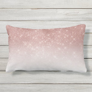 Almofada Lombar Girly Faux Rosa Sequin Dourada in Glitter White Om