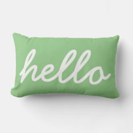 Almofada Lombar Girly Hello Mint Typografia Travesseiro lombar