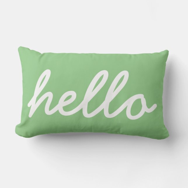 Almofada Lombar Girly Hello Mint Typografia Travesseiro lombar (Frente)