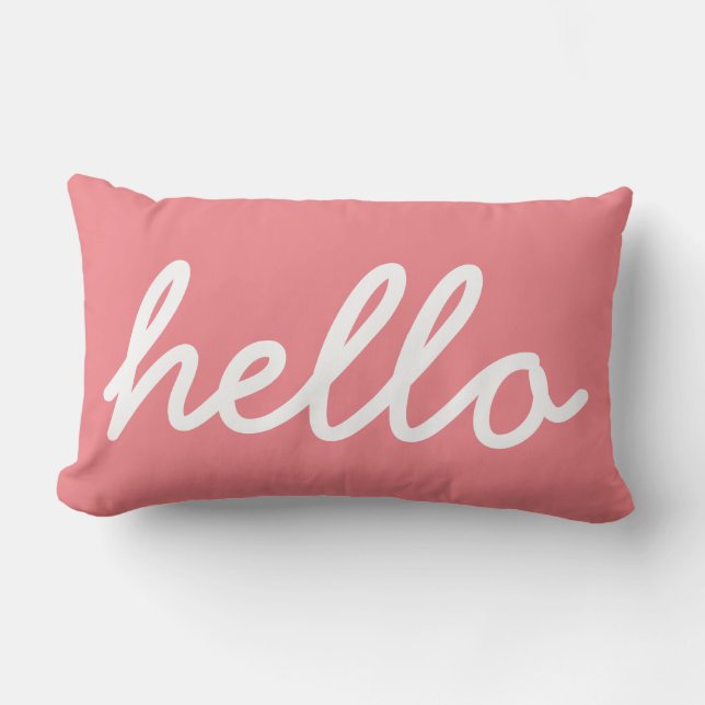 Almofada Lombar Girly Hello Typografia (Frente)