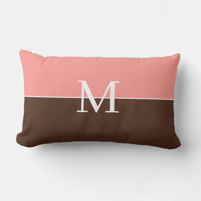 Almofada Lombar Girly pink &brown monogram (Frente)