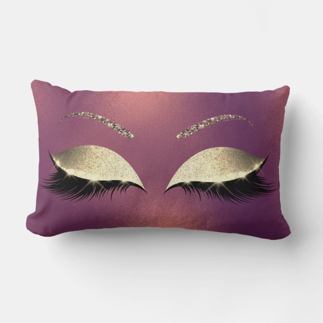 Almofada Lombar Glam Dourado Glam Maqueia Lashes Cobre (Frente)