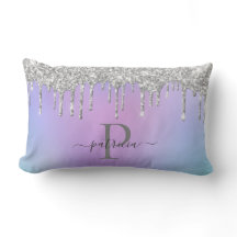 Glam Prata Brilho Gotas Elegante Monograma