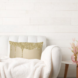 Almofada Lombar Glitérico Dourado de Fusão Elegante