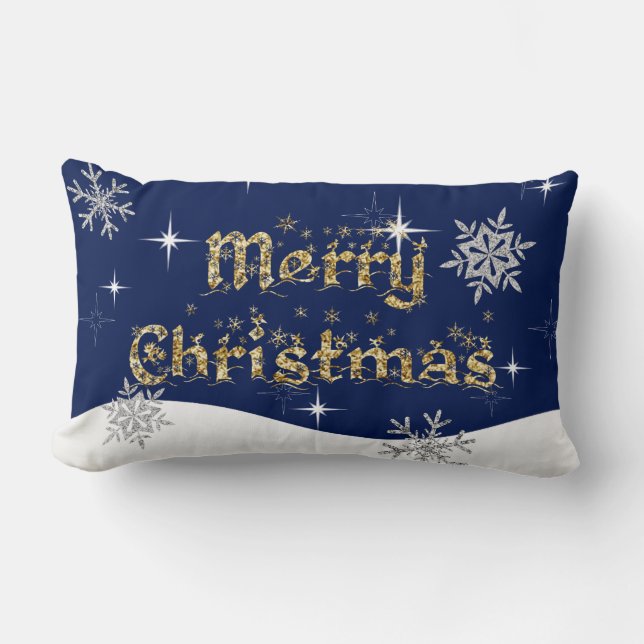 Almofada Lombar Glitter de Natal Simples Elegante (Frente)