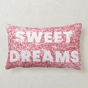 Almofada Lombar Glitter Rosa Shimmer Sweet Dreams Girly Chic