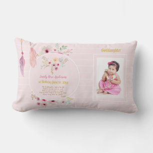 Almofada Lombar Godchild primeiro aniversario PHOTO e POEM Gift