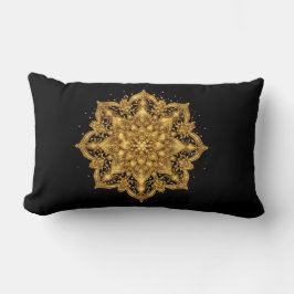 Almofada Lombar Gold Mandala Pillow Luxury Decorative Throw 