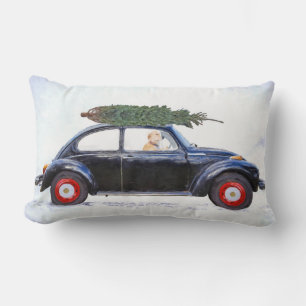 Almofada Lombar Golden retriever do Natal no carro velho