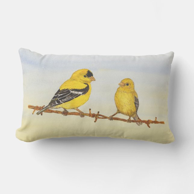 Almofada Lombar Goldfinches no amor (Frente)