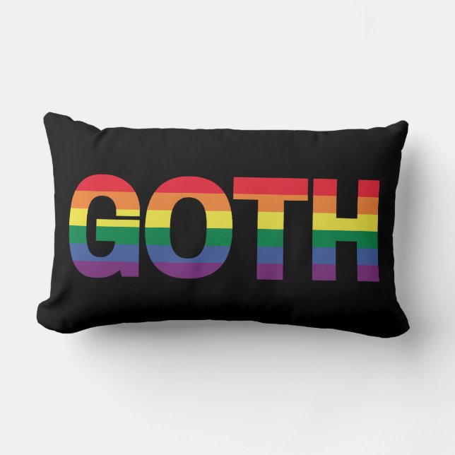 Almofada Lombar Goth LGBTQ+ Regenbogen (Frente)