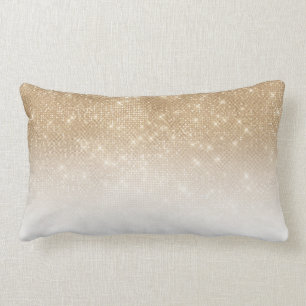 Almofada Lombar Gradiente de Ombre de Sequência Dourada Glamorosa