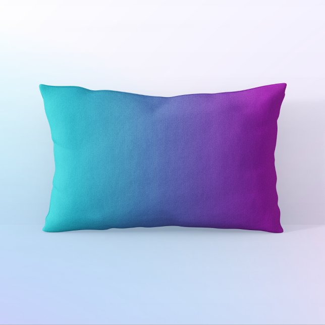 Almofada Lombar Gradiente Roxo Azul Turquesa (Criador carregado)