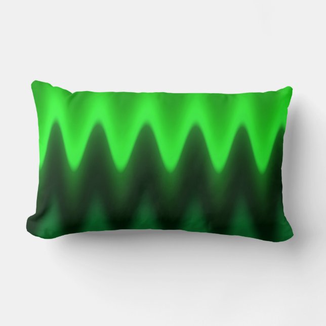 Almofada Lombar Gradiente Verde Chevron (Frente)
