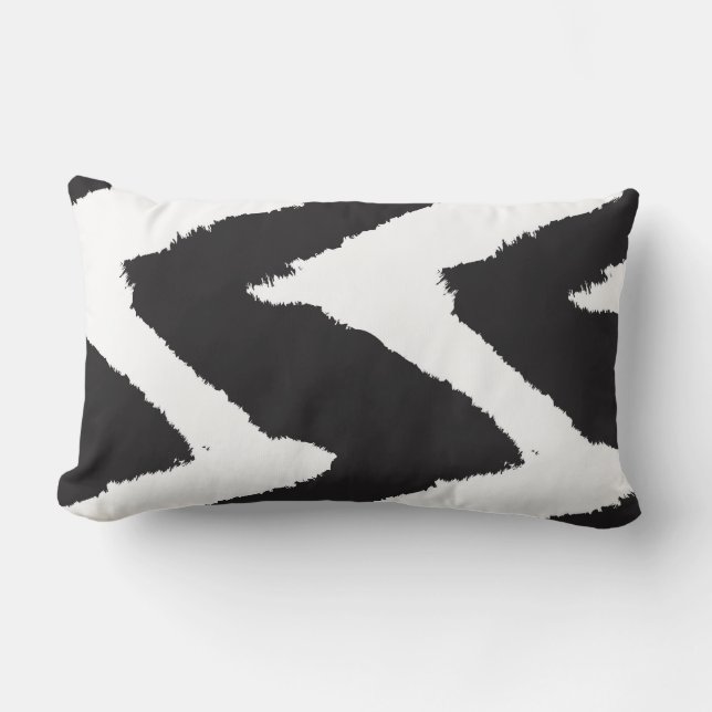 Almofada Lombar Gráfico branco preto (Frente)