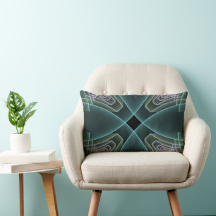 Almofada Lombar Gráfico de Arte Geométrica Teal Moderna