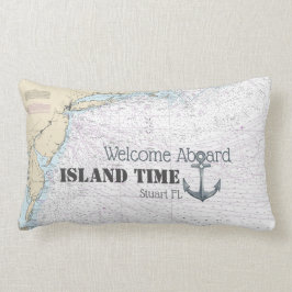 Almofada Lombar Gráfico Náutico do Nome do Barco de Boas-Vindas +